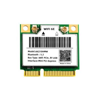 WiFi 6 Wifi Card WiFi 6E AX210HMW PCIE for AX210 5374Mbps Bluetooth5.2 802.11Ax 2.4G/5G/6G WiFi6 Wireless Adapter