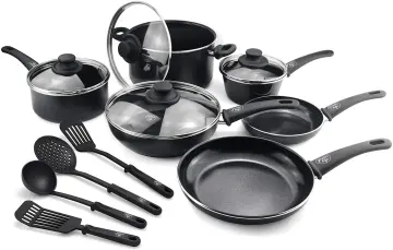 GREENLIFE SOFT GRIP 16PC COOKWARE SETS, BLACK & CREAM, Healthy Ceramic  Nonstick Cookware