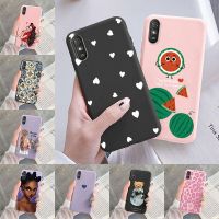 เคส9A สำหรับ Xiaomi Redmi ผู้หญิงหญิงสาวแมวน่ารักลายรักผลไม้แมวดอกไม้ฝาครอบซิลิโคน TPU สัตว์สำหรับ Redmi 9AT เคสมือถือชั้นหนึ่ง