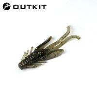 【hot】☇►❈ OUTKIT 10pcs Jig Wobblers Silicone Soft Bait Worm Fishing Lures 45mm Shrimp Sinking Swivel Twintails Sea