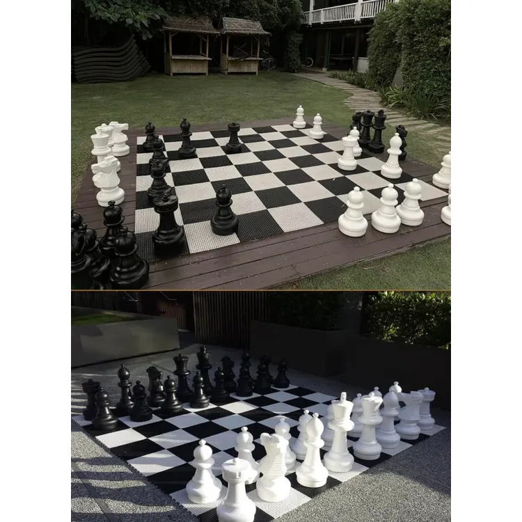 MegaChess Premium Complete Set of Giant Chess Pieces with 25 Inch Tall King  - Black and White 