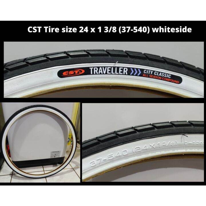 Japanese Bike Tire size 24 x 1 38 (37540) CST Traveller whiteside