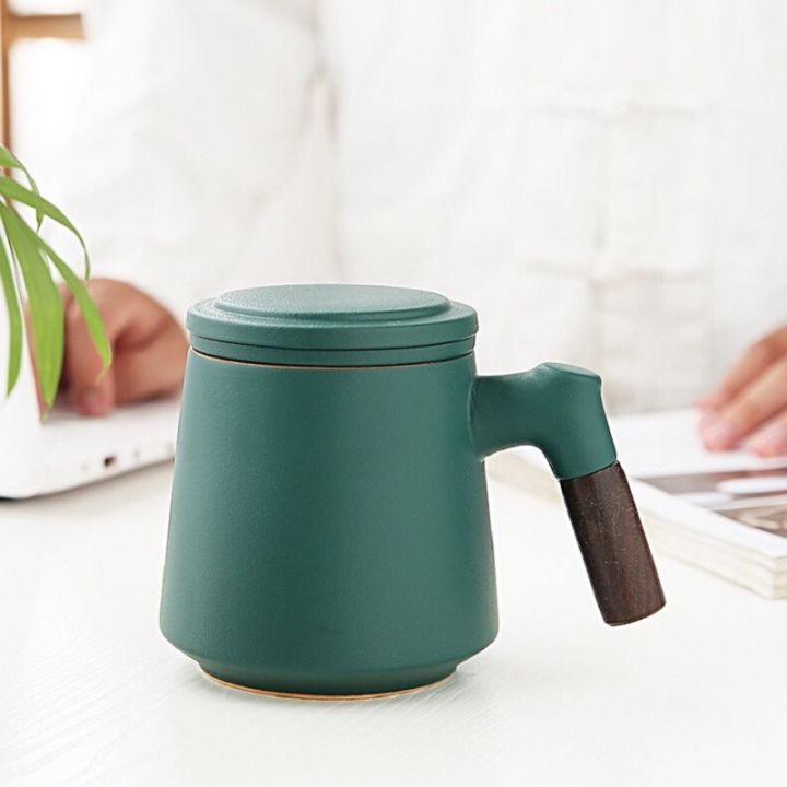 ชาที่ใช้ในสำนักงานแยกชาเครื่องเซรามิคทำถ้วยน้ำถ้วยกรองของขวัญของบริษัทแก้วสามชิ้นของขวัญทางธุรกิจ-setqianfun