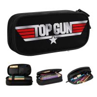 Cute Top Gun Pencil Cases for Girls Boys Custom American Film Large Storage Pen Bag Box Stationery