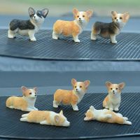 Mini Corgi Car Decoration Resin Crafts Dog Desk Decoration Decoration Simulation Cake Baking Decoration Kawaii Accessories