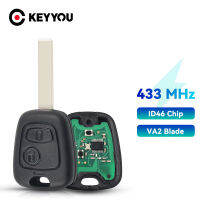 KEYYOU 2ปุ่มสมาร์ทรถรีโมทคอนล Key 433Mhz ชิป PCF7961สำหรับ PEUGEOT 207 307รถ Keyless Fob HU83 Blade