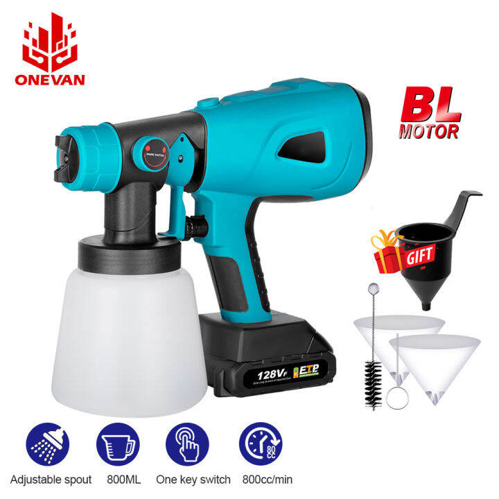 800ML Brushless เครื่องสเปรย์ไฟฟ้า Home Paint Sprayer Flow Control Easy