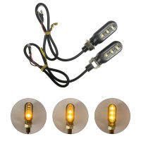 ✿ 2ชิ้น12V รถมอเตอร์ไซค์อเนกประสงค์,3LED สัญญาณเลี้ยวสั้นไฟสัญญาณเลี้ยวไฟกะพริบรูปวงรีอุปกรณ์เสริมสีเหลืองอำพัน