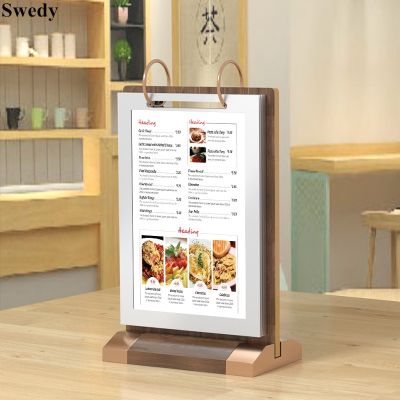 A5 Double Sided Acrylic Sign Holder Restaurants Plastic Table Menu Paper Card Holder Display Stand Photo Picture Poster Frames