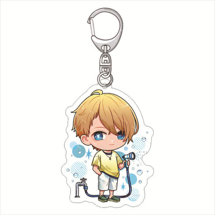 oshi-no-ko-keychain-anime-keyring-acrylic-cute-bag-pendant-water-pistol-hoshino-ai-ruby-aquamarine-arima-kana-kid-gift