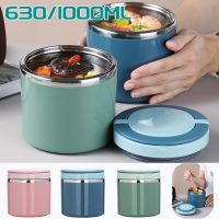 ❖ Portable Thermos stainless steel insulated lunch box leakproof sealed bucket student lunch box multi-layer Round bento box