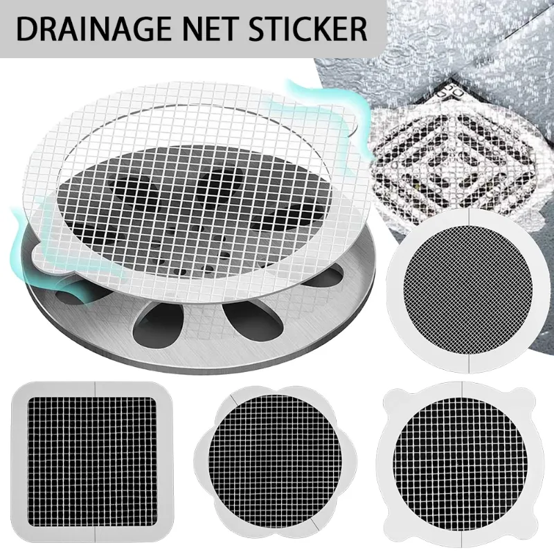 10pcs Shower Drain Sticker Disposable Floor Drain Sticker Adhesive