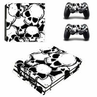 Skull PS4 Pro สติกเกอร์ผิวรูปลอกสำหรับ PlayStation 4คอนโซลและคอนลเลอร์ PS4 Pro สติกเกอร์ผิวไวนิล