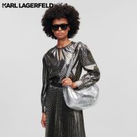 KARL LAGERFELD - LUREX KL MONOGRAM BLOUSE 226W1609 เสื้อเบลาส์