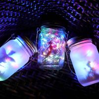 ∈♘ Solar Glass Fairy Lantern Lights Outdoor Christmas Wedding Birthday Party Garden Decor Mason Jar Patio Lamp Hanging Light