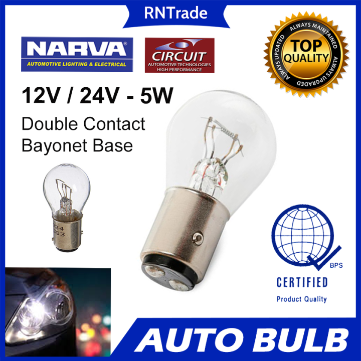 1PC 12V / 24V 21/5W, T16 NARVA CIRCUIT Car Circuit Auto Bulb Double
