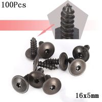 [HOT IUXKLKXLWSGH 551] 100ชิ้น/เซ็ต16X5มม. คลิปฝาครอบเครื่องยนต์สกรู Undertray Splash Guard ล้อ Arch Torx Fastener คลิป Universal สำหรับ VW สำหรับ Audi