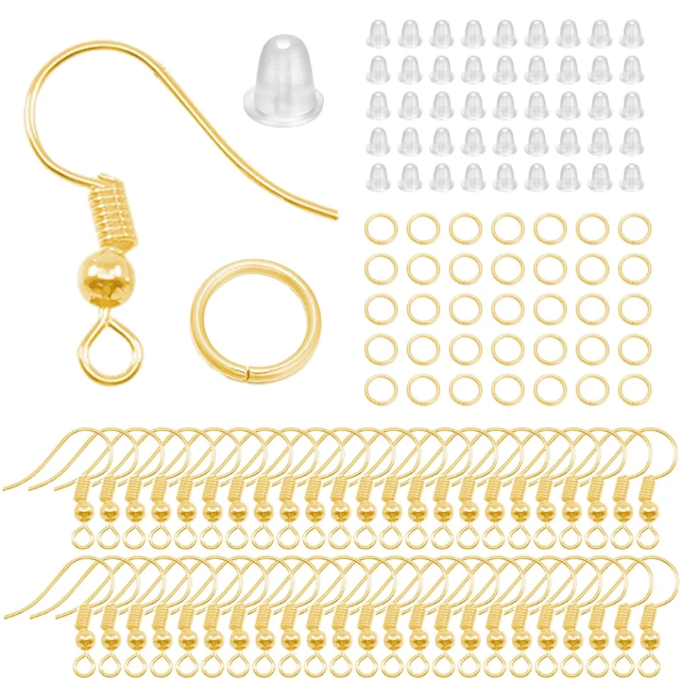 600pcs Hypoallergenic Earring Hooks, Antique Bronze Earring Making Kit, Earring Making Supplies with Earring Backs and Jump Rings for Jewelry Making