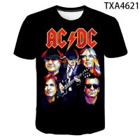 เสื้อยืดแฟชั่น2021New AC DC สำหรับผู้ชายผู้หญิงเสื้อยืดแขนสั้น3D เสื้อเสื้อยืดแนวฮิปฮอป