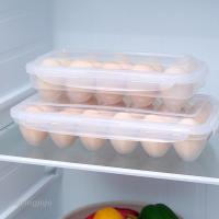 【คุณภาพสูง】JoJo 10/18 Grid Egg Storage Box Eggs Tray with Lid Kitchen Refrigerator Egg Organizer