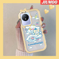 เคส JIUMOO สำหรับ VIVO Y02 Y11 Y02A เคส2023ลายการ์ตูนน่ารัก Cinnamoroll สีสันสดใสเคสซิลิโคนเลนส์กล้องถ่ายรูปแบบนิ่มมอนสเตอร์น้อยน่ารักเคสป้องกันกันกระแทกแบบใสง่าย