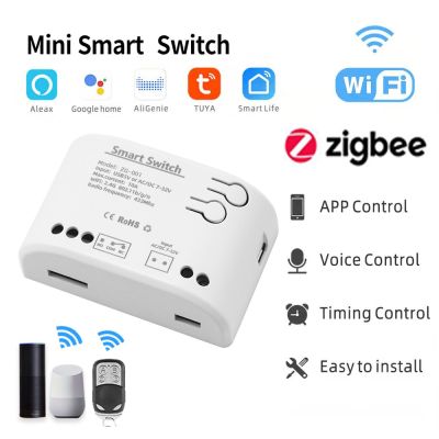 Tuya Zigbee /WiFi Garage Door Receiver 1CH RF Smart Switch 7-32V DC Remote Control 10A Tuya Google Home Interlock Self-Locking