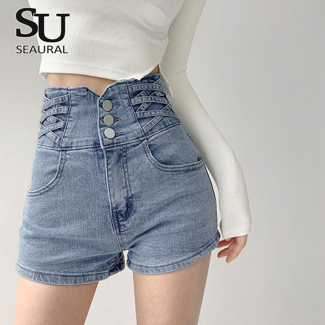 seaural-กางเกงยีนส์ขา-mode-korea-สำหรับผู้หญิง-กางเกงยีนส์ขาสั้นสไตล์ตุรกีมีลายกางเกงเดนิมขาสั้น-celana-pendek-denim-jy2222