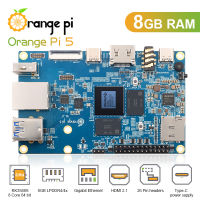 RK3588S Orange Pi 5 8GB พร้อมคอมพิวเตอร์บอร์ดเดี่ยว Wifi BT Gigabit Ethernet PCIE SSD รองรับ Android 12, Debian 11 OS