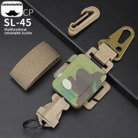 2 In 1 Outdoor Anti-theft Telescopic Buckle Tactical Small Pouch &amp; Keychain Holder Anti-lost EDC Retractable Spring Rope