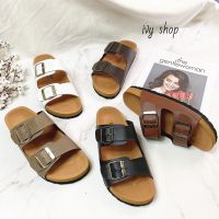 RE19 เน้นคุณภาพ️IVY SHOES รองเท้าไบเก้น พื้นนิ่ม สวมเข็มขัด 2 ตอน (ปรับสายได้)ใส่สบาย