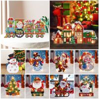 DIY Diamond Painting Kit Christmas Desktop Decoration with LED Light Mosaic Embroidery Double-sided Dot Diamond Home Decor Gift