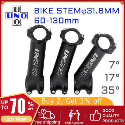 UNO Stem MTB Bike Stem 7/17/35องศา Ultralight Alu Stem Road Bicycle Stem 60 70 80 90 100 110 120 130Mm Handlebar Stem สำหรับ28.6MM Fork