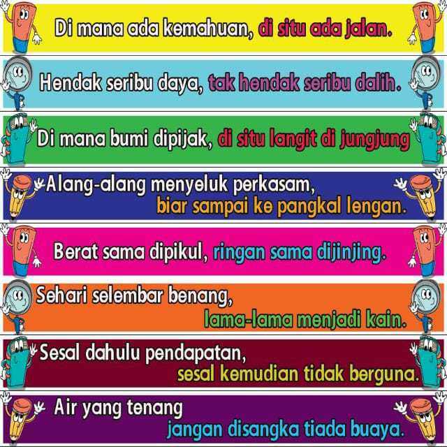 SET BANNER KECERIAAN SEKOLAH SUSUR GAJAH PERIBAHASA MELAYU | Lazada