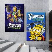 ดิสนีย์อะนิเมะ Simpsons The Bart And The Loki ผ้าใบพิมพ์ลายภาพวาดผ้าใบติดผนังรูปภาพศิลปะสำหรับห้องนั่งเล่นการตกแต่งบ้าน1ชิ้นกรอบด้านในหรือไร้กรอบ