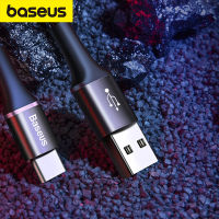 Baseus อุปกรณ์สายชาร์จ USB เร็ว3A ชนิด C สำหรับ Samsung โทรศัพท์มือถือสาย USB ที่ชาร์จสายข้อมูลสายชาร์จ USB เร็ว