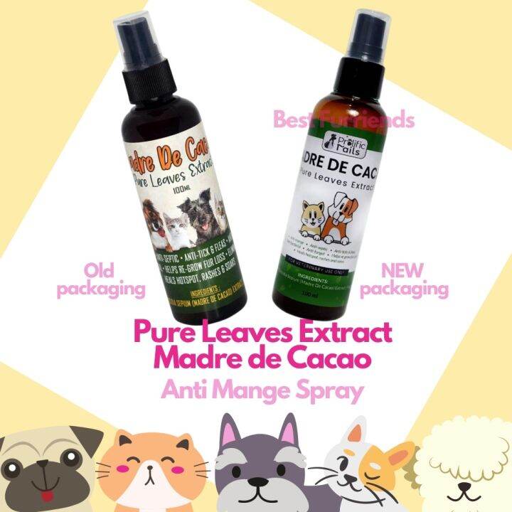 Pure Madre de Cacao Leaves Extract spray for pet Dogs cats 100 ML Anti mange galis Anti