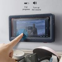 Waterproof Phone Case Anti-fog Bathroom Toilet Phone Storage Box Wall Mounted Phone Case Holder Docks Stands