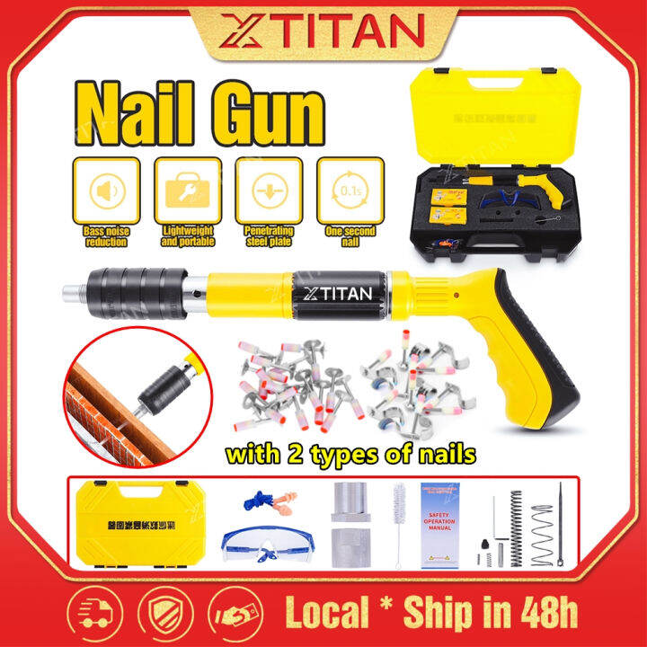 Manual Nail Gun 20 Free Nails Adjustable Steel Nails Gun Concrete Rivet