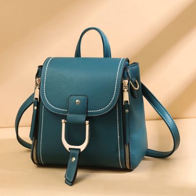 Female package 2021 new contracted leisure backpack large capacity solid color single fashionable western style inclined shoulder backpack bag
