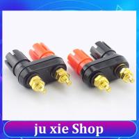 JuXie store Banana Plug Speaker Gold Plating POST Terminal Connector Banana Socket Dual Female Banana Plug for Speaker Amplifier