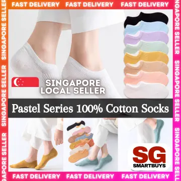 Women Pastel Stripe Mesh Ankle Socks - einashop