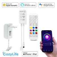 Cozylife ชุดโฮมอุปกรณ์ควบคุมแถบไฟแอลอีดีไวไฟซิงค์เพลง5050 DC12V RGB Siri/app/remote สำหรับ Alexa Google