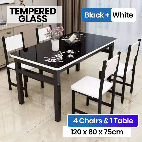 Dining Table with Chair 1 Table 4 Chairs in Simple and Elegant Modern