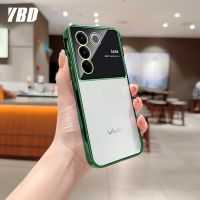 เคสโทรศัพท์สำหรับ Vivo S12 V25 IQOO Z6 PRO T1 5G V27 Pro V27E โปร่งใสหรูหราเคสป้องกันซิลิโคนมาพร้อมกับฟิล์มเลนส์ห่อเต็มและป้องกันการหล่นฝาหลัง