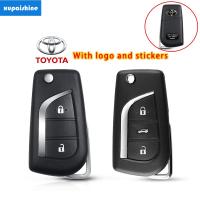 【XPS】Flip Folding Remote Key Shell สำหรับ Toyota Levin Camry Reiz Highlander Corolla Key Case Toy43 2 3ปุ่ม