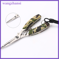 Wangzhansi เครื่องตัดล่อแบบกรรไกรอเนกประสงค์คีมตกปลาเครื่องมือคีมถอนเบ็ด