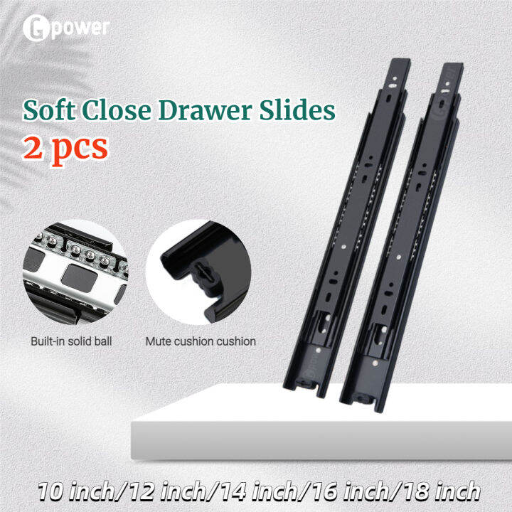 GPower Drawer Slide Guide Ball Bearing Stainless Steel Black Drawer