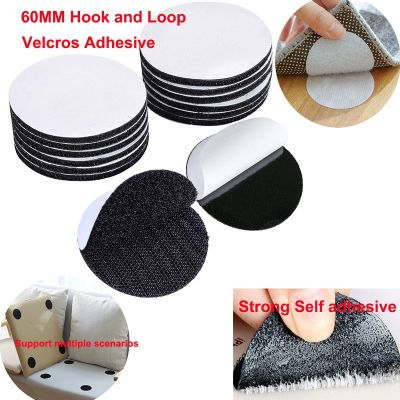 5-30Pair 60mm Round Hook and Loop Fasteners Tape Nylon Sticker Self Adhesive Mounting Double Sided Tape For Carpet Anti Slip Mat