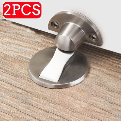 【LZ】▥  Punch-free Anti-collision Invisible Strong Magnetic Zinc alloy Door Stopper Door Holders Catch Floor Mounted Nail-free Door Stop