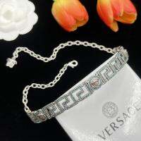 Versace สร้อยคอโชกเกอร์แท้ใหม่,สร้อยคอสไตล์ร็อคเรียบง่ายเครื่องเพชรพลอยมีแบรนด์หรูหราเครื่องประดับงานปาร์ตี้คุณภาพสูงใส่ได้ทุกวัน